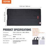 VEVOR Sauna Blanket for Detoxification, Portable Far Infrared Sauna for Home Relaxation, 1-6 Level Adjustable Temprature Rannge 35-85°C, 1-60 Minutes Timer,1800x800mm - Close-Up Angle