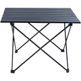 VEVOR Folding Camping Table, Outdoor Portable Side Tables, Lightweight Fold Up Table, Aluminum Alloy Ultra Compact Work Table with Carry Bag, For Cooking, Beach, Picnic, Travel, 22.2x15.9 inch, Black - Extra Image