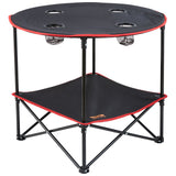 VEVOR Folding Camping Table, Outdoor Portable Side Tables, Lightweight Fold Up Table, 600D Oxford Fabric & Steel Ultra Compact Work Table with Large