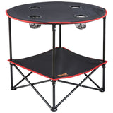 VEVOR Folding Camping Table, Outdoor Portable Side Tables, Lightweight Fold Up Table, 600D Oxford Fabric & Steel Ultra Compact Work Table with Large Storage & Carry Bag, For Beach Picnic, 28.3