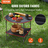 VEVOR Folding Camping Table, Outdoor Portable Side Tables, Lightweight Fold Up Table, 600D Oxford Fabric & Steel Ultra Compact Work Table with Large