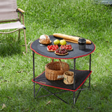 VEVOR Folding Camping Table, Outdoor Portable Side Tables, Lightweight Fold Up Table, 600D Oxford Fabric & Steel Ultra Compact Work Table with Large