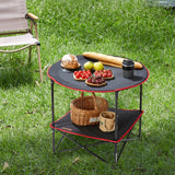 VEVOR Folding Camping Table, Outdoor Portable Side Tables, Lightweight Fold Up Table, 600D Oxford Fabric & Steel Ultra Compact Work Table with Large Storage & Carry Bag, For Beach Picnic, 28.3