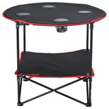 VEVOR Folding Camping Table, Outdoor Portable Side Tables, Lightweight Fold Up Table, 600D Oxford Fabric & Steel Ultra Compact Work Table with Large Storage & Carry Bag, For Beach Picnic, 28.3