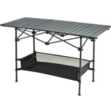 VEVOR Folding Camping Table, Outdoor Portable Side Tables, Lightweight Fold Up Table, Aluminum & Steel Ultra Compact Work Table with Large Storage and