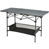 VEVOR Folding Camping Table, Outdoor Portable Side Tables, Lightweight Fold Up Table, Aluminum & Steel Ultra Compact Work Table with Large Storage and Carry Bag, For Beach, Picnic, Travel, 24x16 inch - Extra Image