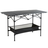VEVOR Folding Camping Table, Outdoor Portable Side Tables, Lightweight Fold Up Table, Aluminum & Steel Ultra Compact Work Table with Large Storage and