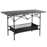 VEVOR Folding Camping Table, Outdoor Portable Side Tables, Lightweight Fold Up Table, Aluminum & Steel Ultra Compact Work Table with Large Storage and Carry Bag, For Beach, Picnic, Travel, 24x16 inch - Extra Image