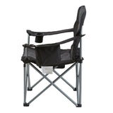 VEVOR Camping Folding Chair for Adults, Portable Heavy Duty Outdoor Quad Lumbar Back Padded Arm Chairs with Side Pockets, Cup Holder and Cooler Bag for Beach, Lawn, Picnic, Fishing, Backpacking, Black - Extra Image