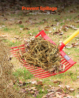 VEVOR 6Pcs Manure Fork Replacement Head 18 Tine Horse Stable Mulch Fork Heads - Front View