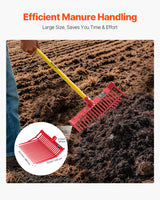 VEVOR 6Pcs Manure Fork Replacement Head 18 Tine Horse Stable Mulch Fork Heads - Top-Down View