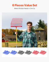 VEVOR 6Pcs Manure Fork Replacement Head 18 Tine Horse Stable Mulch Fork Heads - 45-Degree Angle