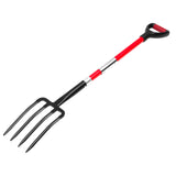 VEVOR 4 Tines Garden Fork Fiberglass Handle 45 in Spading Pitchfork Heavy Duty - Extra Image