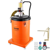 Grease Pump, 40L Capacity, Air Operated Grease Pump with 3.88 m High Pressure Hose and Grease Gun, Pneumatic Grease Bucket Pump with Wheels, Portable Lubrication Grease Pump 50:1 Pressure Ratio