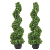 VEVOR Artificial Topiaries Boxwood Trees, 7.6cm Tall (2 Pieces) Faux Topiary Plant Outdoor, All-year Green Feaux Plant w/ Replaceable Leaves for Decorative Indoor/Outdoor/Garden