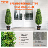 VEVOR 2 Pack 91.4cm Artificial Boxwood Topiary Tree Faux Plant UV Decor In/Outdoor - Front View