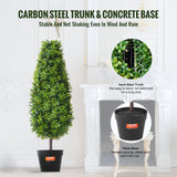 VEVOR 2 Pack 91.4cm Artificial Boxwood Topiary Tree Faux Plant UV Decor In/Outdoor - Top-Down View