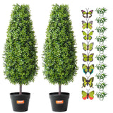 VEVOR 2 Pack 91.4cm Artificial Boxwood Topiary Tree Faux Plant UV Decor In/Outdoor - Extra Image