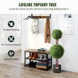 VEVOR 2 Pack 91.4cm Artificial Boxwood Topiary Tree Faux Plant UV Decor In/Outdoor - Front View