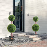 VEVOR 2 Pack 91.4cm Artificial Boxwood Topiary Tree Faux Plant UV Decor In/Outdoor - Low Angle