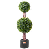 VEVOR 2 Pack 91.4cm Artificial Boxwood Topiary Tree Faux Plant UV Decor In/Outdoor - Extra Image