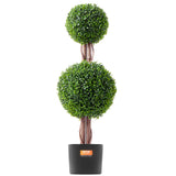 VEVOR 2 Pack 91.4cm Artificial Boxwood Topiary Tree Faux Plant UV Decor In/Outdoor - Extra Image