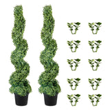 VEVOR Artificial Topiaries Boxwood Trees, 10cm Tall (2 Pieces) Faux Topiary Plant Outdoor, All-year Green Feaux Plant w/ Replaceable Leaves for Decorative Indoor/Outdoor/Garden - Extra Image