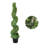 VEVOR Artificial Topiaries Boxwood Trees, 10cm Tall (2 Pieces) Faux Topiary Plant Outdoor, All-year Green Feaux Plant w/ Replaceable Leaves for Decorative Indoor/Outdoor/Garden - Extra Image