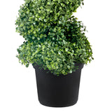 VEVOR Artificial Topiaries Boxwood Trees, 10cm Tall (2 Pieces) Faux Topiary Plant Outdoor, All-year Green Feaux Plant w/ Replaceable Leaves for Decorative Indoor/Outdoor/Garden - Extra Image