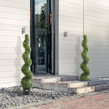 VEVOR 2 Pack 152.4cm Artificial Boxwood Topiary Tree Faux Plant UV Decor In/Outdoor - Close-Up Angle