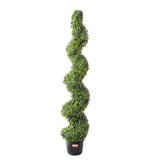 VEVOR 2 Pack 152.4cm Artificial Boxwood Topiary Tree Faux Plant UV Decor In/Outdoor - Extra Image
