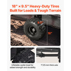 Garden Utility Trailer, 28 Cu. Ft. & 800 kg, ATV UTV Trailer, Tow Behind Steel Dump Trailers, Removable Rear Panel, Heavy Duty Pull Behind Yard Trailers for Lawn Mower Tractor Garden Waste