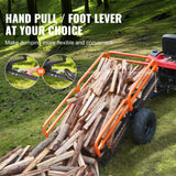 VEVOR Heavy Duty Steel ATV Dump Trailer, 1500-Pound Load Capacity 15 Cubic Feet, Tow Behind Dump Cart Garden Trailer, with Removable Sides and 2 Tires, for Mowers, Tractors, ATV, UTV - 45-Degree Angle