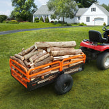 VEVOR Heavy Duty Steel ATV Dump Trailer, 1500-Pound Load Capacity 15 Cubic Feet, Tow Behind Dump Cart Garden Trailer, with Removable Sides and 2 Tires, for Mowers, Tractors, ATV, UTV - Low Angle