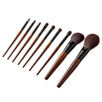 9-Piece Makeup Brush Set for Foundation Blending Eyeshadow, Professional Makeup Brush Kit with Soft Natural Wool & Vegan Synthetic Bristles, Ergonomic Wood Handle, Travel-Friendly Storage Bag
