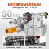VEVOR Pressure Washer Pump, 19 mm Shaft Horizontal, 3400 PSI, 2.5GPM, Replacement Power Washer Pumps Kit, Parts Washer Pump, Compatible with Honda, Simpson, RYOBI, Briggs & Stratton, Subaru, Craftsman - Top-Down View