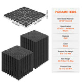 VEVOR Modular Interlocking Cushion, 50 Pack 30 x 30 cm Splicing Drainage Mats, PVC Interlocking Drainage Floor Tiles, Non-Slip Drainage Holes for Restroom, Bathroom, Kitchen, Pool, Wet Area, Black
