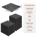 VEVOR Modular Interlocking Cushion, 50 Pack 30 x 30 cm Splicing Drainage Mats, PVC Interlocking Drainage Floor Tiles, Non-Slip Drainage Holes for Restroom, Bathroom, Kitchen, Pool, Wet Area, Black - Rear View