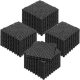 VEVOR Modular Interlocking Cushion, 50 Pack 30 x 30 cm Splicing Drainage Mats, PVC Interlocking Drainage Floor Tiles, Non-Slip Drainage Holes for Restroom, Bathroom, Kitchen, Pool, Wet Area, Black