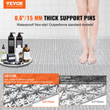 VEVOR Modular Interlocking Cushion, 50 Pack 30 x 30 cm Splicing Drainage Mats, Soft PVC Interlocking Drainage Floor Tiles, Non-Slip Drainage Holes for Restroom, Bathroom, Kitchen, Pool, Wet Area, Gray - Front View
