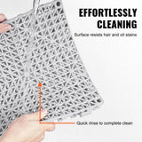 VEVOR Modular Interlocking Cushion, 50 Pack 30 x 30 cm Splicing Drainage Mats, Soft PVC Interlocking Drainage Floor Tiles, Non-Slip Drainage Holes for Restroom, Bathroom, Kitchen, Pool, Wet Area, Gray - 45-Degree Angle