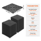VEVOR Modular Interlocking Cushion, 55 Pack 30 x 30 cm Splicing Drainage Mats, PVC Interlocking Drainage Floor Tiles, Non-Slip Drainage Holes for Restroom, Bathroom, Kitchen, Pool, Wet Area, Black - Close-Up Angle