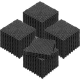 VEVOR Modular Interlocking Cushion, 55 Pack 30 x 30 cm Splicing Drainage Mats, PVC Interlocking Drainage Floor Tiles, Non-Slip Drainage Holes for Restroom, Bathroom, Kitchen, Pool, Wet Area, Black
