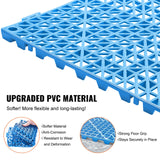 VEVOR Modular Interlocking Cushion, 55 Pack 30 x 30 cm Splicing Drainage Mats, Soft PVC Interlocking Drainage Floor Tiles, Non-Slip Drainage Holes for Restroom, Bathroom, Kitchen, Pool, Wet Area, Blue - Side View