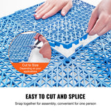 VEVOR Modular Interlocking Cushion, 55 Pack 30 x 30 cm Splicing Drainage Mats, Soft PVC Interlocking Drainage Floor Tiles, Non-Slip Drainage Holes for Restroom, Bathroom, Kitchen, Pool, Wet Area, Blue