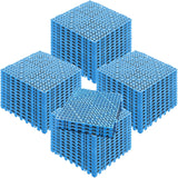VEVOR Modular Interlocking Cushion, 55 Pack 30 x 30 cm Splicing Drainage Mats, Soft PVC Interlocking Drainage Floor Tiles, Non-Slip Drainage Holes for Restroom, Bathroom, Kitchen, Pool, Wet Area, Blue