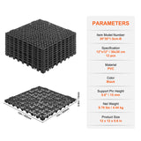 VEVOR Modular Interlocking Cushion, 12 Pack 30 x 30 cm Splicing Drainage Mats, PVC Interlocking Drainage Floor Tiles, Non-Slip Drainage Holes for Restroom, Bathroom, Kitchen, Pool, Wet Area, Black - Close-Up Angle
