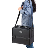 VEVOR Makeup Train Case 370MM Large Portable Cosmetic Case, 6 Tier Trays Professional Makeup Storage Organizer Box Make Up Carrier with Handle And
