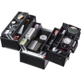 VEVOR Makeup Train Case 370MM Large Portable Cosmetic Case, 6 Tier Trays Professional Makeup Storage Organizer Box Make Up Carrier with Handle And Strap Travel Case for Women and Girls - Black - Extra Image