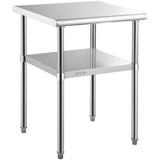 VEVOR Stainless Steel Prep Table, 61 x 61 x 91.4 cm, 600lbs Load Capacity Heavy Duty Metal Worktable with Adjustable Undershelf & Universal Wheels, Commercial Workstation for Kitchen Garage Backyard - Extra Image